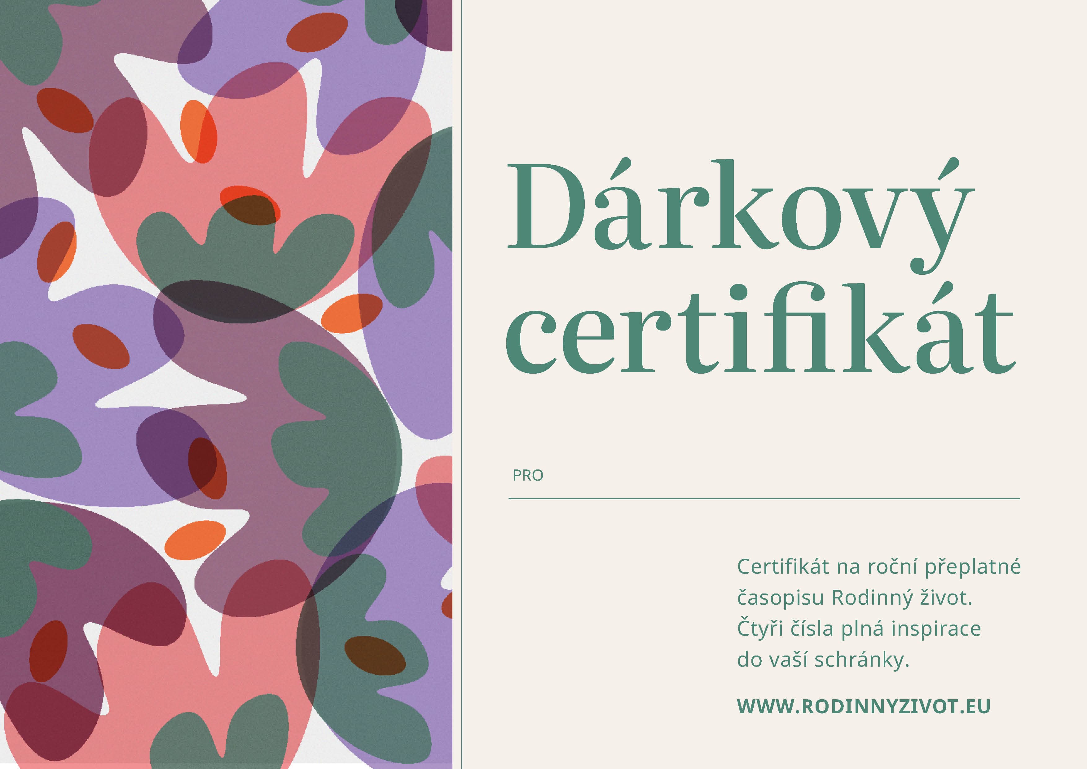 Dárkový certifikát 1